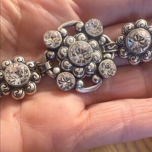 Brighton Crystsl and Silver Floral Bracelet